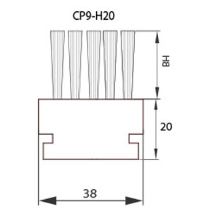 Leistenbürstenprofils CP9-H20 für C-Schienensysteme von Niebling 