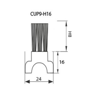 Leistenbürstenprofil CUP9-H16 für C-Schienensysteme von Niebling