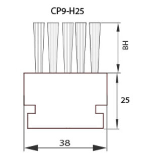 Leistenbürstenprofil CP9-H25 für C-Schienensysteme von Niebling