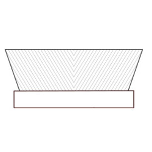 Illustration eines nach außen geneigten Besatzes einer Leistenbürste