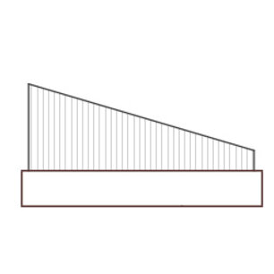 Illustration eines aufsteigenden Besatzes bei Niebling Leistenbürsten