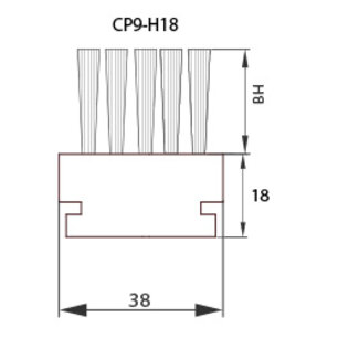 Leistenbürstenprofil CP9-H18 für C-Schienensysteme von Niebling
